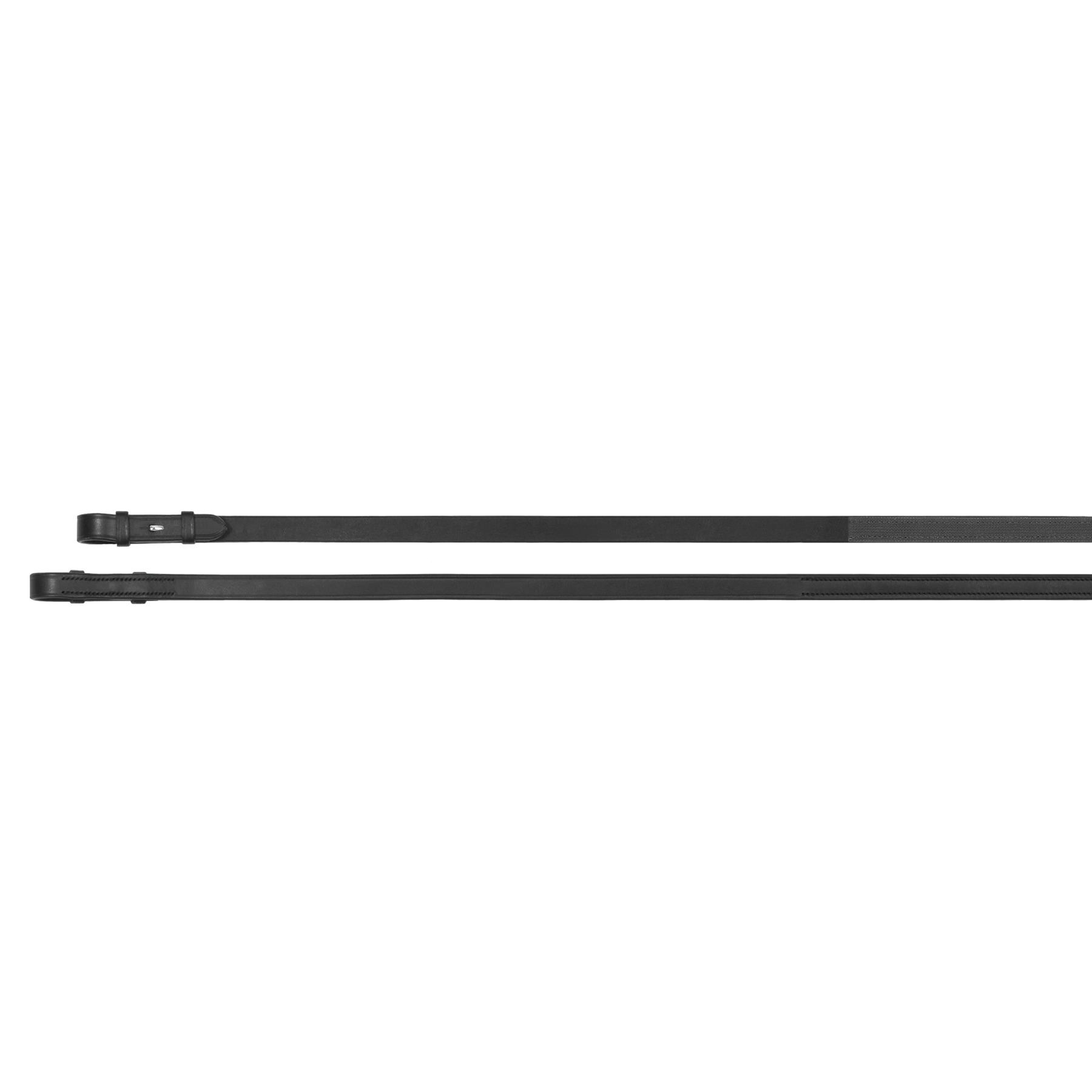 Passier leather reins with one side rubber with hook studs