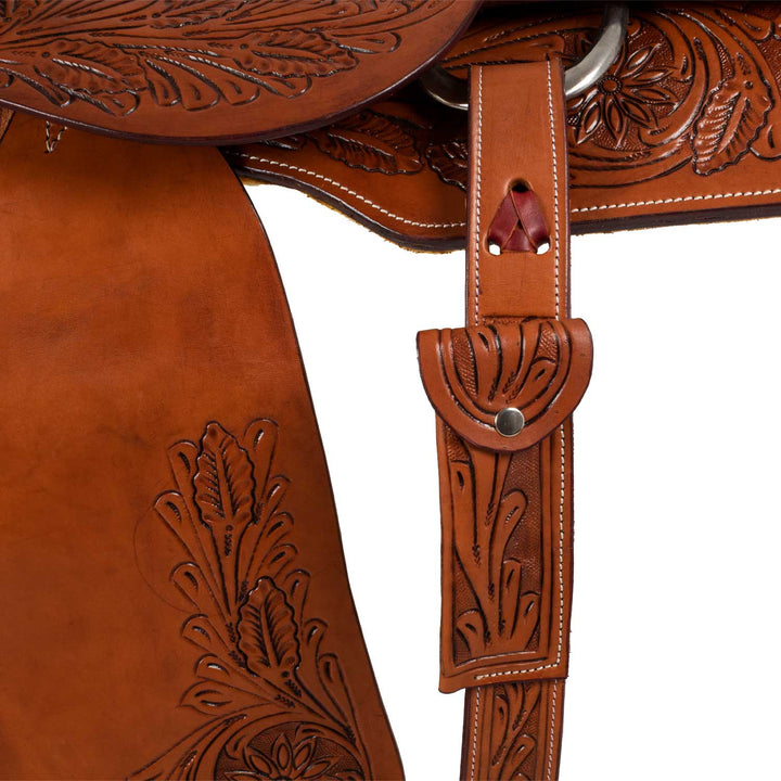 Selle western McBryan Team Penning, finition florale MBH08002