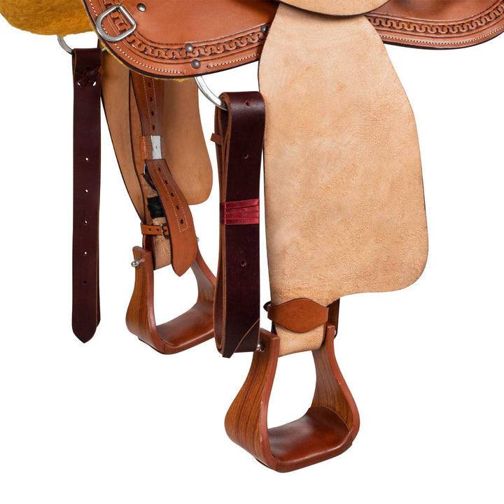 Selle de travail western McBryan avec bordures estampées MBH08014