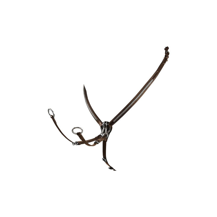 Equestro tanned leather fork breastplate with silver clincher - HorseworldEU