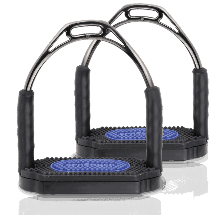 Herm. Sprenger Bow balance stirrups, stainless steel, anthracite, 12 cm - HorseworldEU