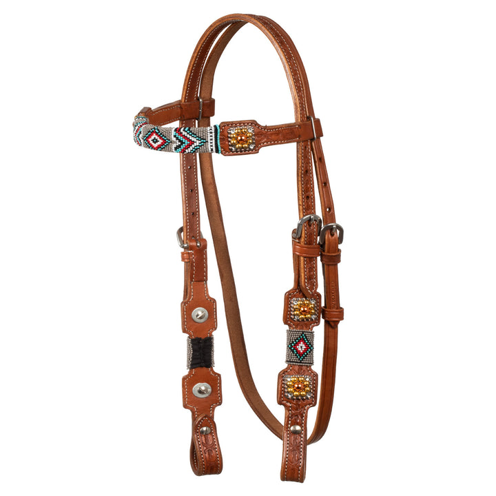 Pool'swestern bridle with navajo beaded decorations