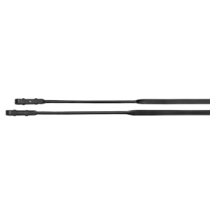 Passier leather reins with one side rubber with round fronts with hook studs