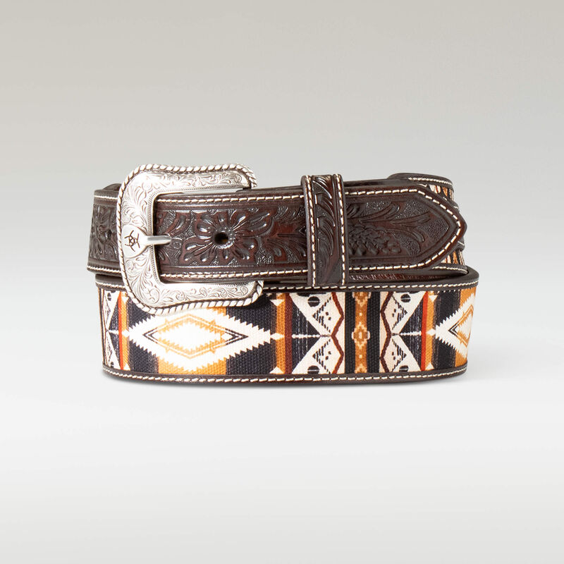 Ariat floral inlay riem voor heren