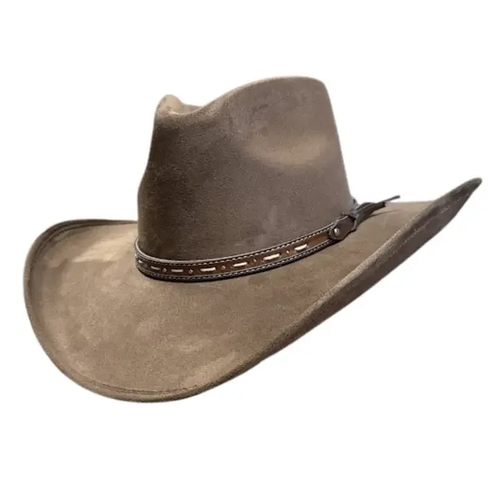 American Hat Makers Soho Leder-Fedora, Handgefertigt In USA, Wasserabweisend & Reisefreundlich - Stylischer Hut Für Herren & Damen