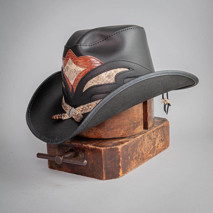 American hat makers Storm | leder en ratelslang cowboyhoed