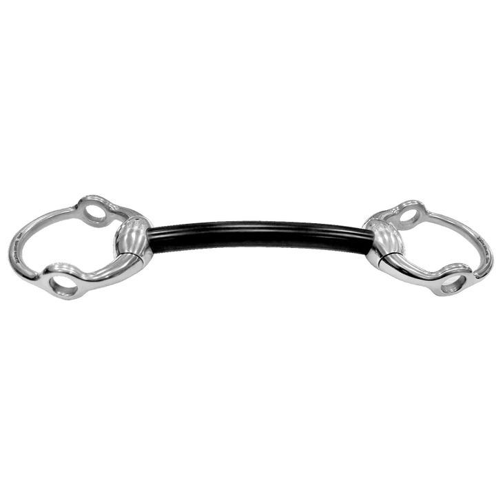 Herm. Sprenger Eggbutt Mullen Mouth Gag bit 16 mm hard carbon with stainless steel gag rings - Stainless steel 40862