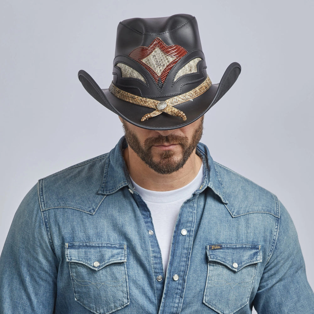 American hat makers Storm | leder en ratelslang cowboyhoed