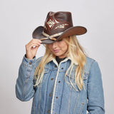 American hat makers Storm | leder en ratelslang cowboyhoed