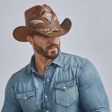 American hat makers Storm | leder en ratelslang cowboyhoed