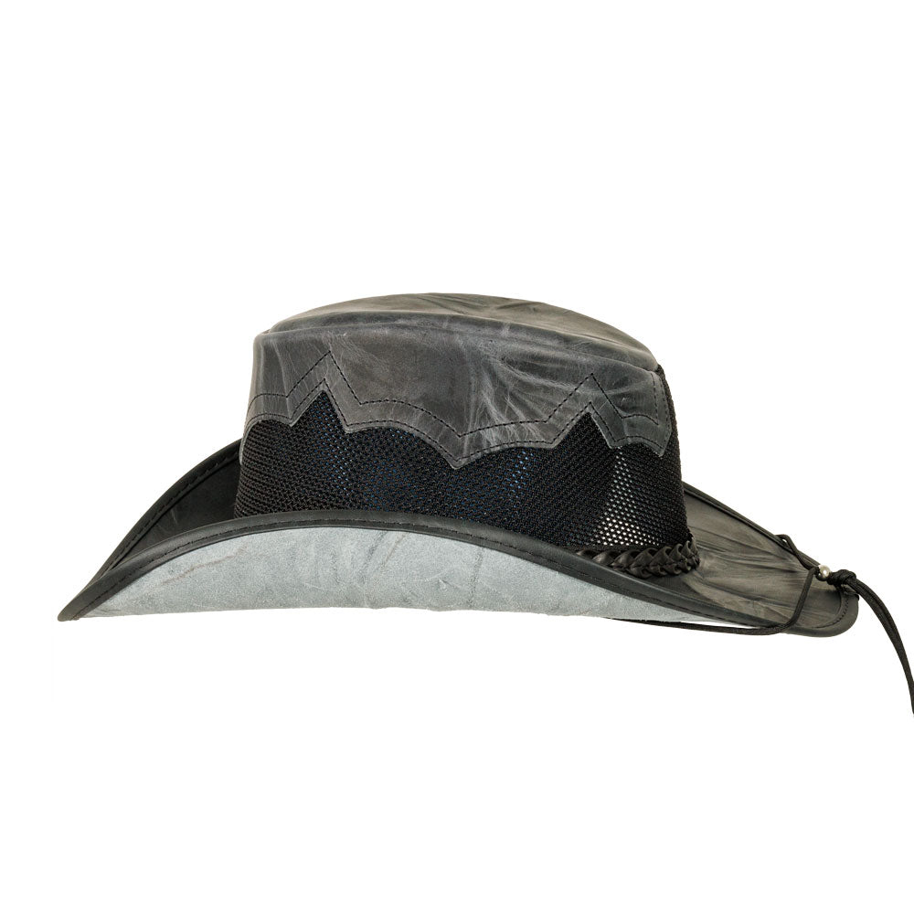 American hat makers Stampede | Cowhide Leather Cowboy Hat with Mesh Sides