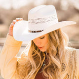American hat makers Montana | Damen-Cowgirlhut aus Stroh mit Westernhutband