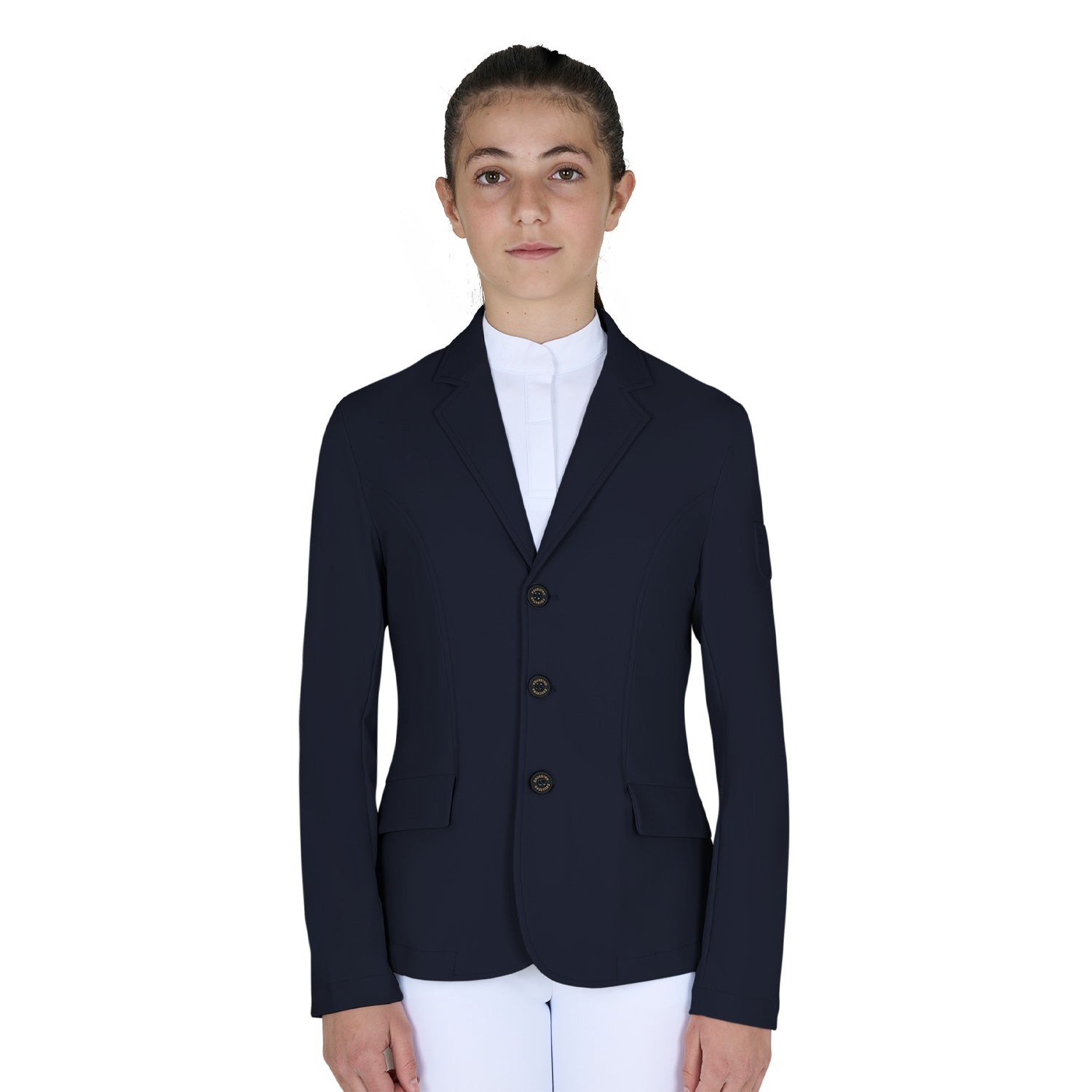 Equestro kids slim fit three buttons competition jacket