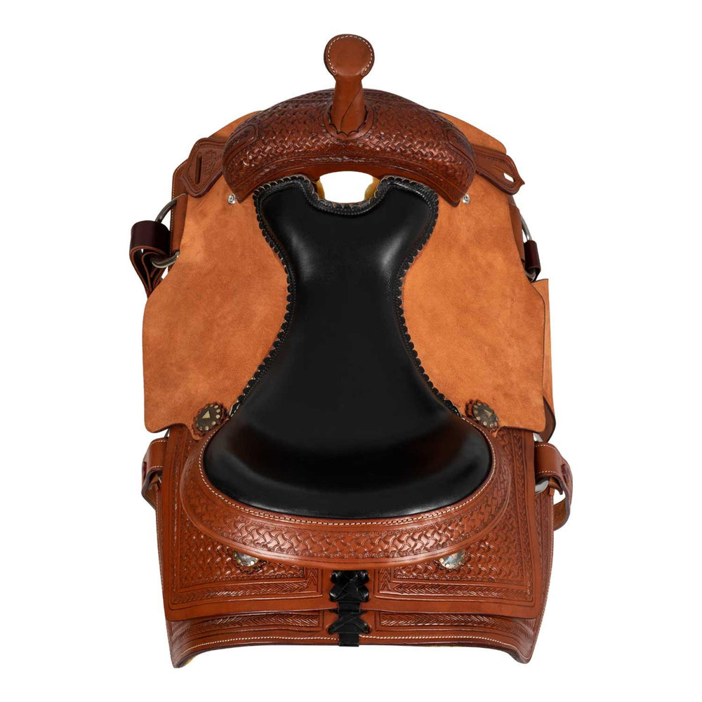Selle en cuir sculptée à la main Roper Ranch Western Hard Seat taille Selle en cuir sculptée à la main Roper Ranch Western Hard Seat taille