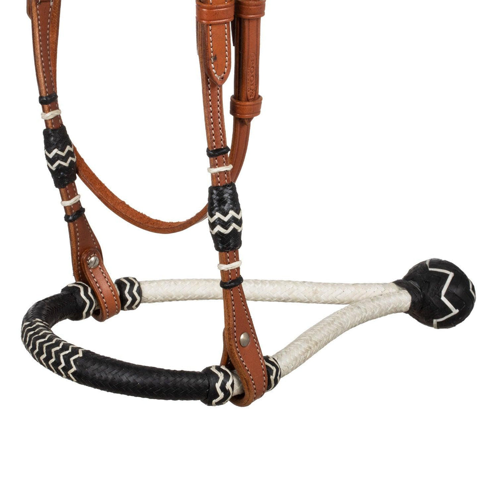 Ensemble bosal bicolore Pool's avec rênes en crin de cheval