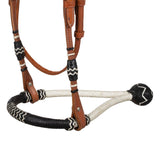 Ensemble bosal bicolore Pool's avec rênes en crin de cheval