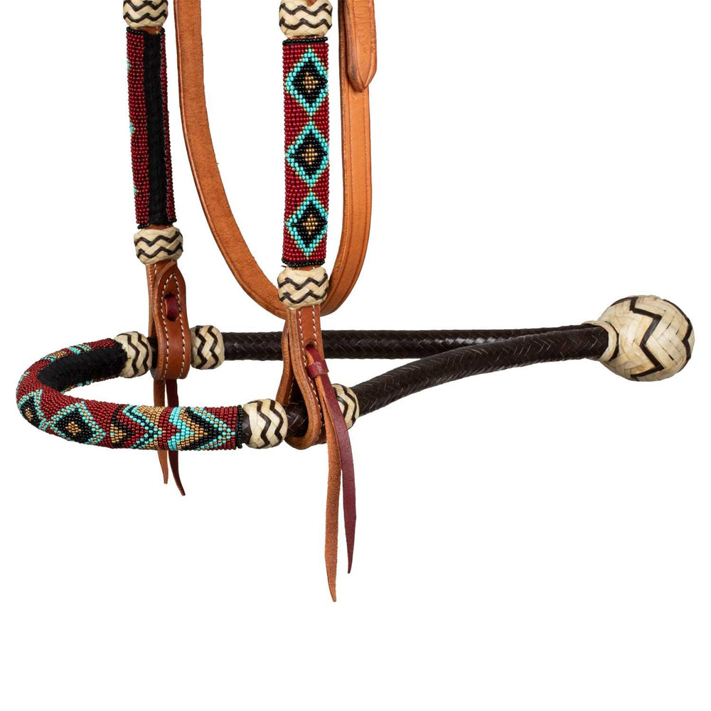 Pool's burgundy pearls set with horsehair mecate reins