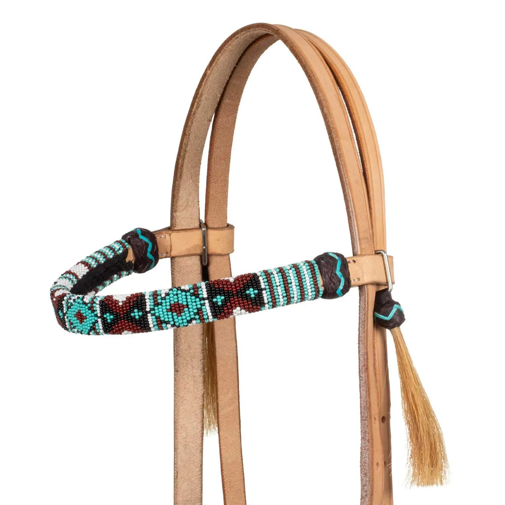 Pool's western headboard with decorations in colored beads PLH01042
