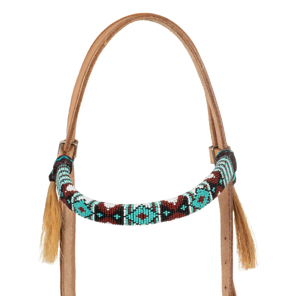 Pool's western headboard with decorations in colored beads PLH01042