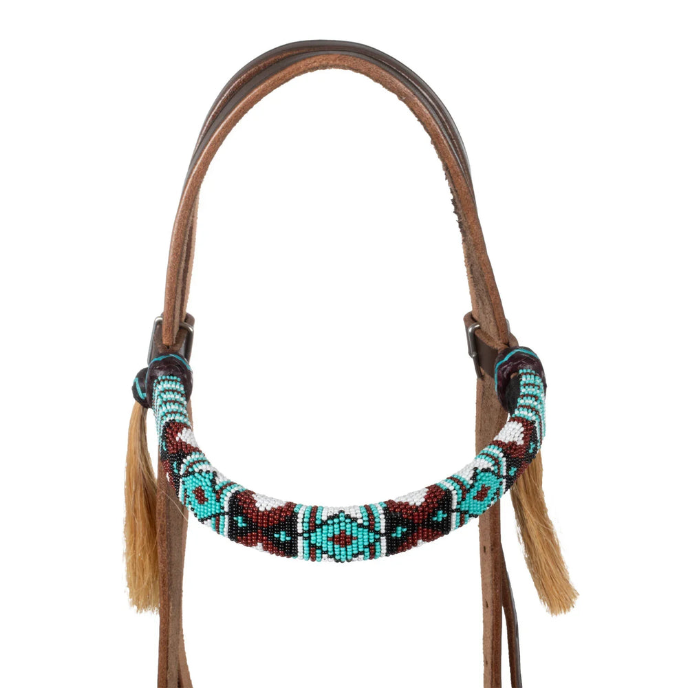 Pool's western headboard with decorations in colored beads PLH01042