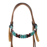 Pool's western headboard with decorations in colored beads PLH01042