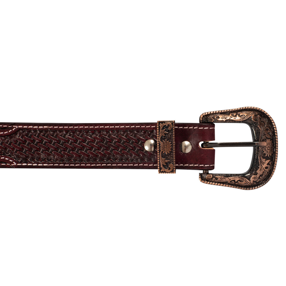 Pool's unisex western belt basket tolled with copper zinc buckle
