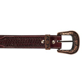 Pool's unisex western belt basket tolled with copper zinc buckle