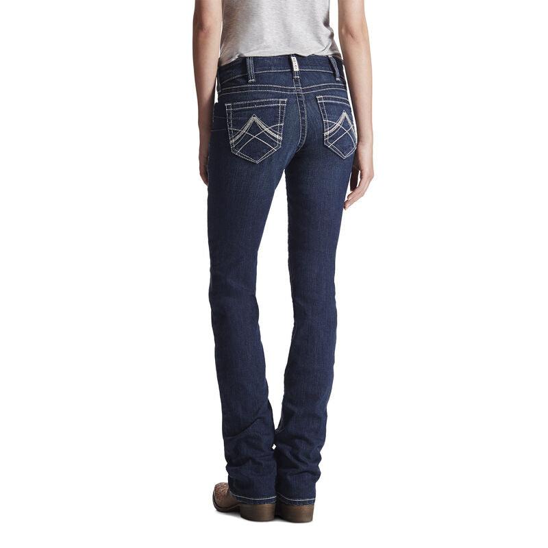 Ariat R.E.AL. Mid rise stretch icon stackable straight leg jean for ladies - HorseworldEU