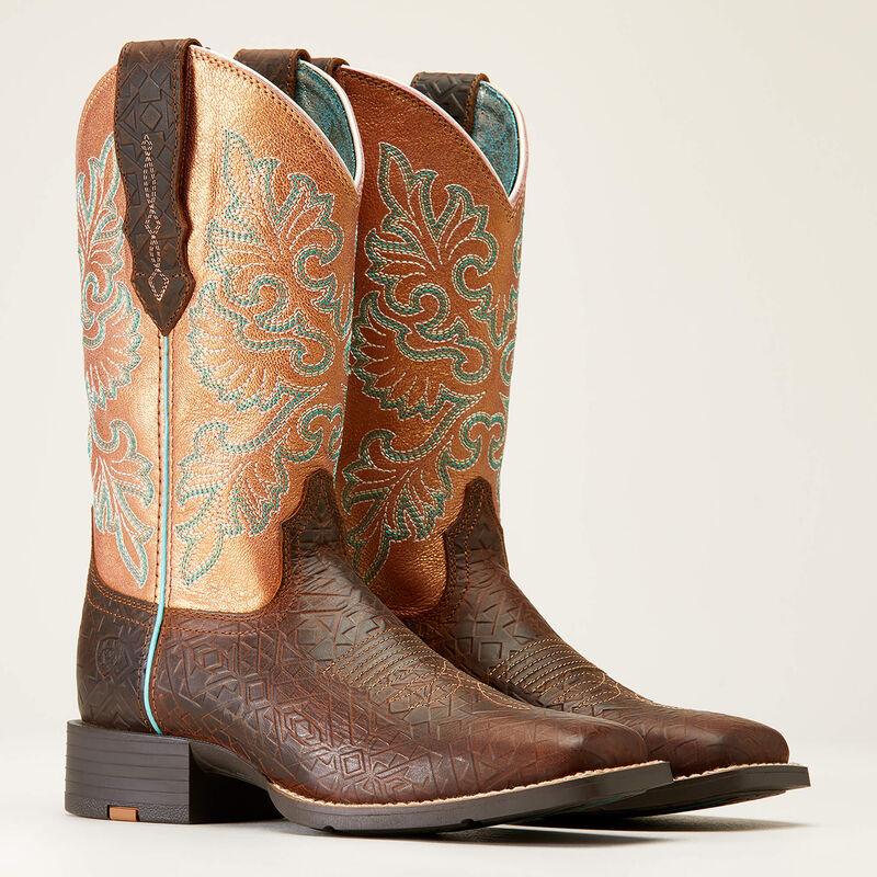 Ariat round up wide square toe stretchfit western boot for ladies - HorseworldEU