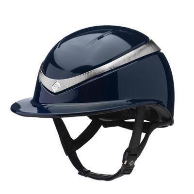 Charles Owen halo luxe (wide brim) helmet glossy navy/platinium - HorseworldEU