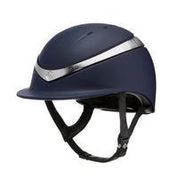 Charles Owen halo luxe (wide brim) helmet matt navy / platinium - HorseworldEU