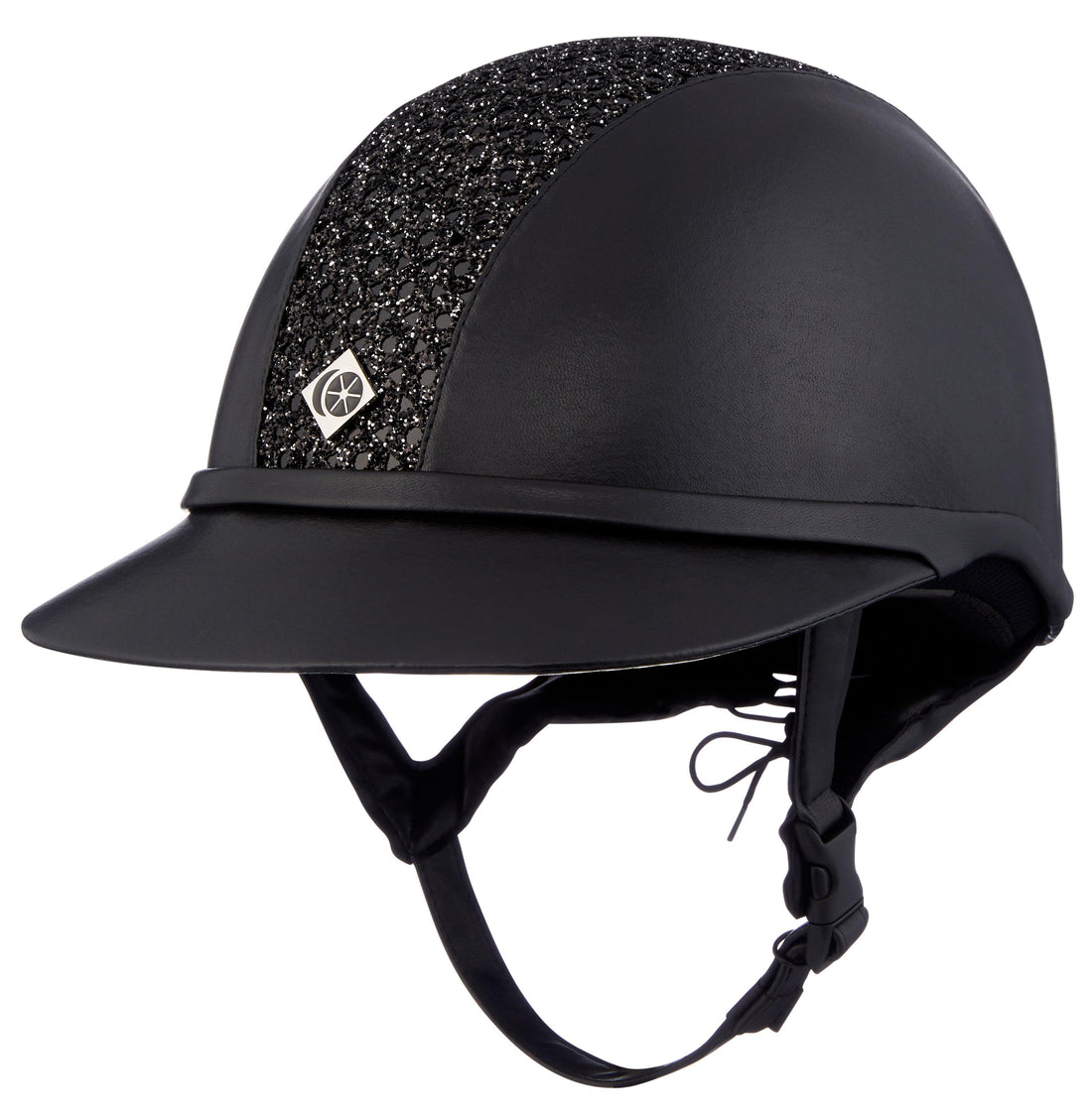 Charles Owen SP8 plus leatherlook helmet with sparkly center Charles Owen