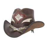 American hat makers Storm | leder en ratelslang cowboyhoed