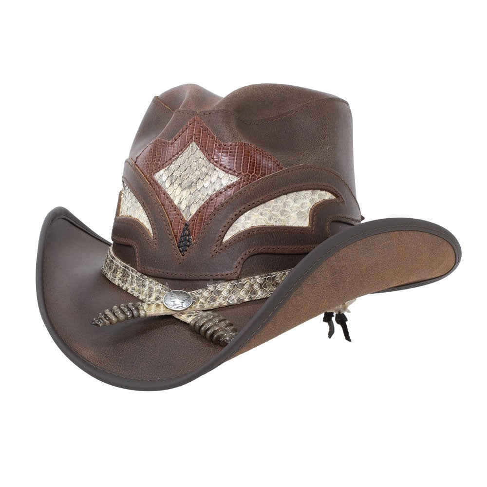 American hat makers Storm | leder en ratelslang cowboyhoed