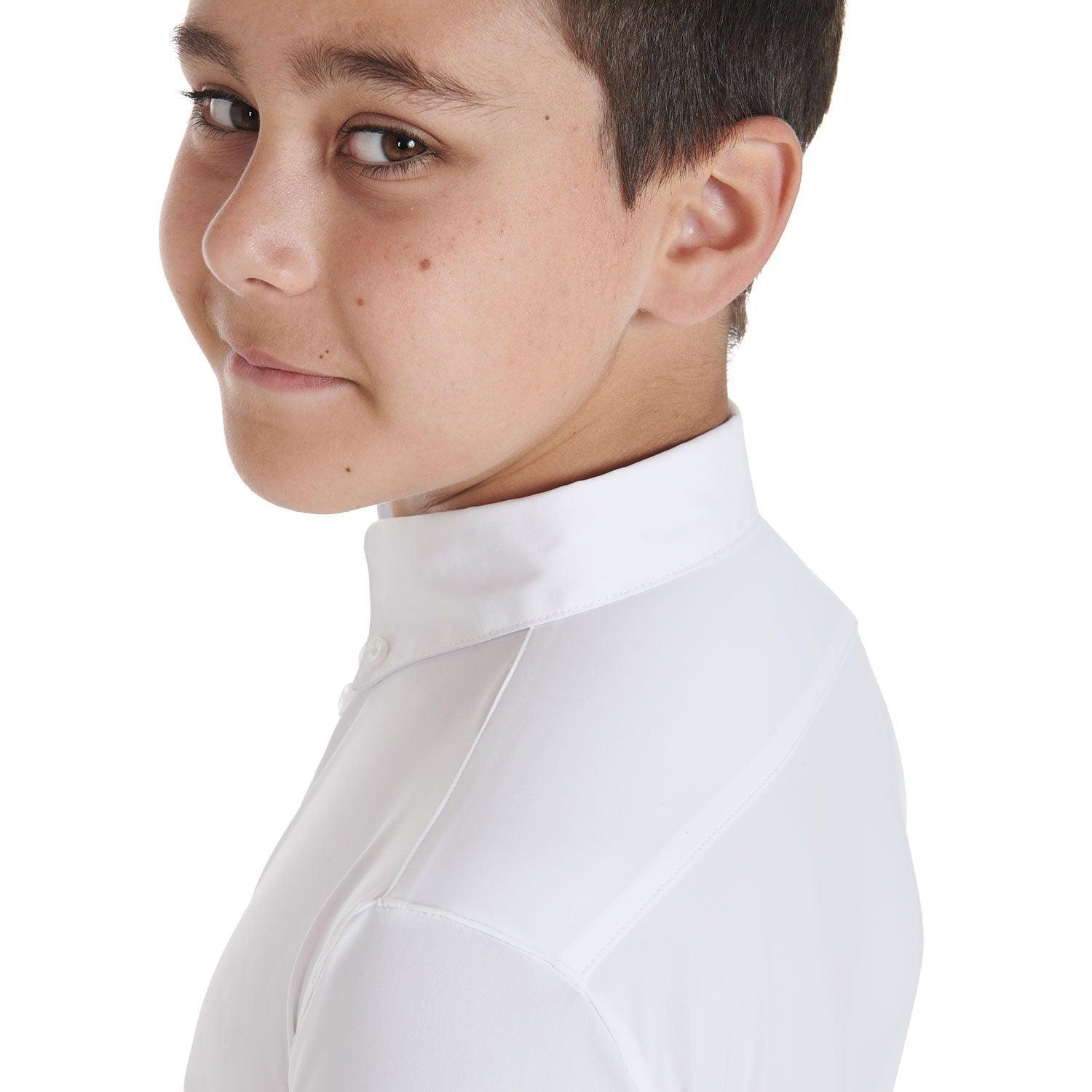 Equestro boys slim fit competition polo shirt with three buttons - HorseworldEU