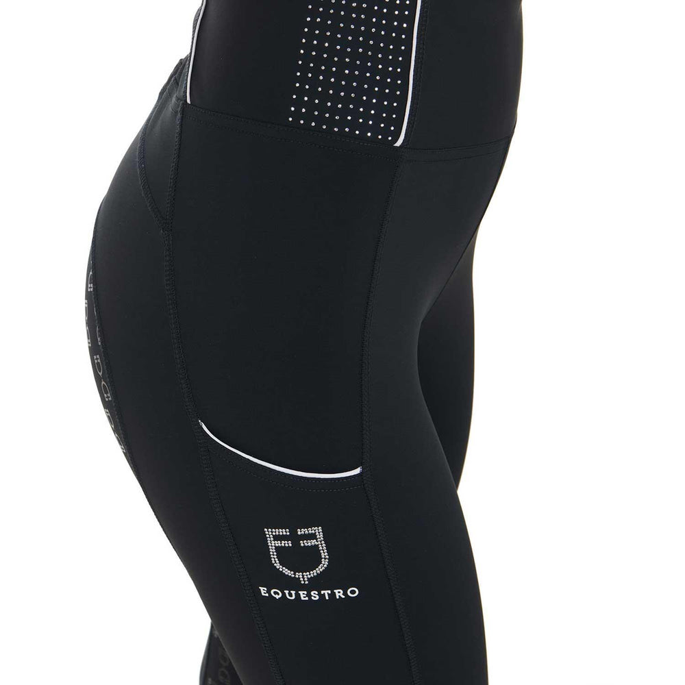 Equestro women's slim fit leggings rhinestones - HorseworldEU