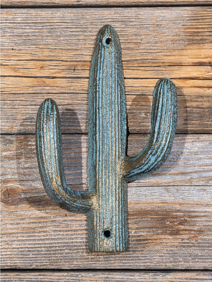 Solid cast iron cactus hook